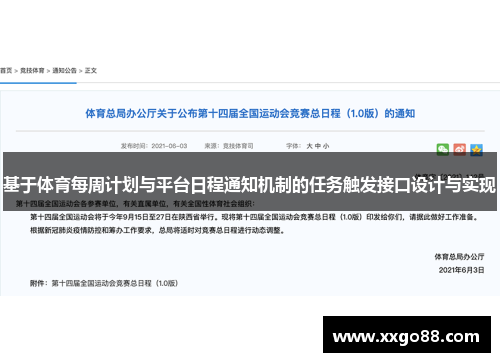 基于体育每周计划与平台日程通知机制的任务触发接口设计与实现